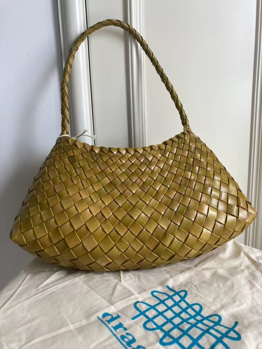 Dragon Diffusion Mustard Green Rosanna Leather Shoulder Bag - Picture 7 of 9